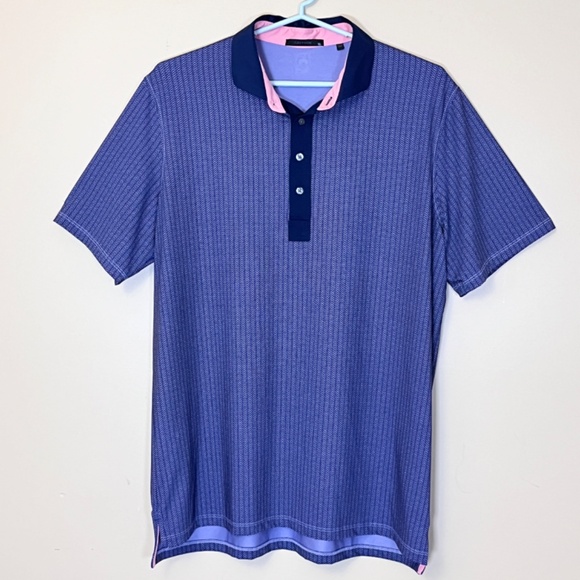 Greyson Stretch Golf Performance Geometric Polo Shirt - Men's Size XL - Purple - Picture 2 of 8